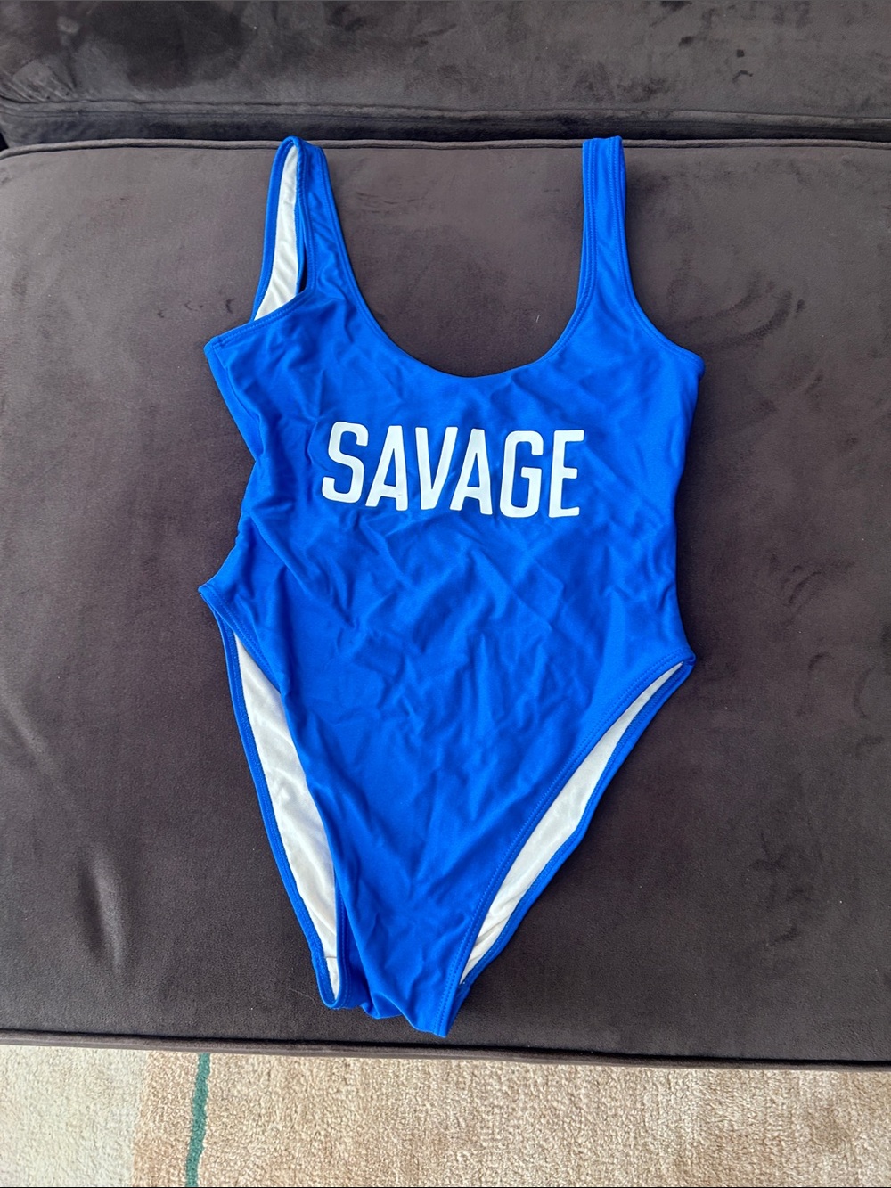 PRIVATE PARTY Blue SAVAGE One-Piece Swimsuit Sz M/L